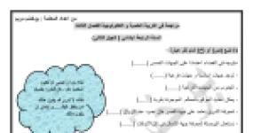 رأس الصفحة الأولى من مراجعة التربية العلمية والتكنولوجية للسنة الرابعة ابتدائي الفصل الثالث