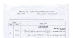 رأس الصفحة الأولى من تصحيح موضوع بكالوريا الرياضيات شعبة تسيير واقتصاد دورة 2011