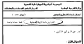 رأس الصفحة الأولى من اختبار التربية الإسلامية — شهادة التعليم الأساسي دورة جوان 1997: الطلاق والحضانة ودور المسجد