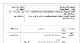 رأس الصفحة الأولى من مذكرة درس: الاستعمال السليم لمصطلحات الدائرة - الأولى متوسط