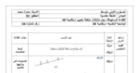 رأس الصفحة الأولى من مذكرة درس استقامية نقط - الرياضيات للسنة الأولى متوسط