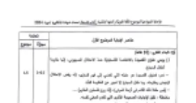 رأس الصفحة الأولى من تصحيح اختبار في مادة اللغة العربية وآدابها بكالوريا 2024 شعبة آداب وفلسفة - ليس طفلا وحجارة