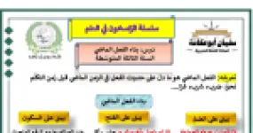 رأس الصفحة الأولى من درس بناء الفعل الماضي في اللغة العربية - السنة الثالثة متوسط