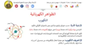 رأس الصفحة الأولى من ملخص الظواهر الكهربائية: التكهرب والشحنة الكهربائية والنواقل والعوازل والقاطع التفاضلي – الأستاذ وائل – 4 متوسط
