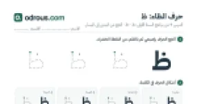 رأس الصفحة الأولى من حرف الظاء بالصور للقسم التحضيري: تتبع وتلوين وبحث
