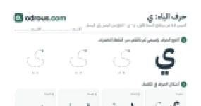رأس الصفحة الأولى من حرف الياء بالصور للقسم التحضيري: تتبع وتلوين وبحث