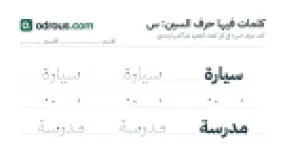 رأس الصفحة الأولى من حرف السين للقسم التحضيري: كلمات للقراءة والكتابة