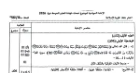 رأس الصفحة الأولى من حل موضوع التربية الإسلامية لشهادة التعليم المتوسط BEM 2026: سورة النبأ، شرح المفردات