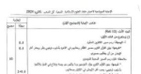 رأس الصفحة الأولى من تصحيح موضوع العلوم الإسلامية بكالوريا 2024 جميع الشعب سلم التنقيط