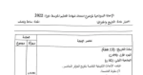رأس الصفحة الأولى من حل موضوع التاريخ والجغرافيا لشهادة التعليم المتوسط BEM 2022: السياسة الاستعمارية في الجزائر، نقد خطاب ديغول