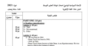 رأس الصفحة الأولى من حل موضوع اللغة الإنجليزية لشهادة التعليم المتوسط BEM 2021: The Little Martyr، فهم المقروء