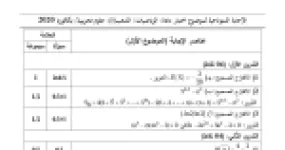 رأس الصفحة الأولى من حل موضوع الرياضيات بكالوريا 2020 شعبة علوم تجريبية: حلول الاحتمالات، حلول المتتاليات العددية