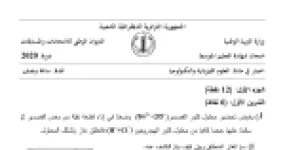 رأس الصفحة الأولى من موضوع العلوم الفيزيائية لشهادة التعليم المتوسط BEM 2020: تفاعل القصدير مع كلور الهيدروجين، الكشف عن ثنائي الهيدروجين