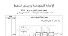 رأس الصفحة الأولى من حل موضوع الهندسة الكهربائية بكالوريا 2014 شعبة تقني رياضي: التحليل الوظيفي التنازلي، متمن أشغولة القطع