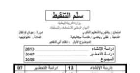 رأس الصفحة الأولى من حل موضوع الهندسة الميكانيكية بكالوريا 2014 شعبة تقني رياضي: التحليل الوظيفي للنظام الآلي، دراسة المتسننات الأسطوانية