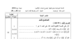 رأس الصفحة الأولى من حل موضوع الرياضيات بكالوريا 2014 شعبتي آداب وفلسفة ولغات أجنبية: القسمة الإقليدية، المتتاليات العددية